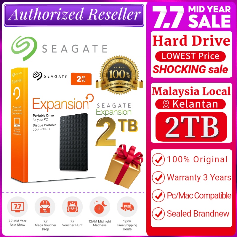 LOCAL Hardisk Seagate Expansion Portable Hard Drive 2TB Portable External Hard Drive Disk USB 3.0 HD