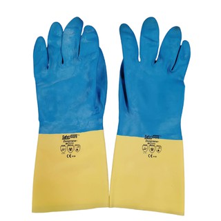 ถุงมือกันสารเคมี สีน้ำเงินเหลือง รุ่น BC2113