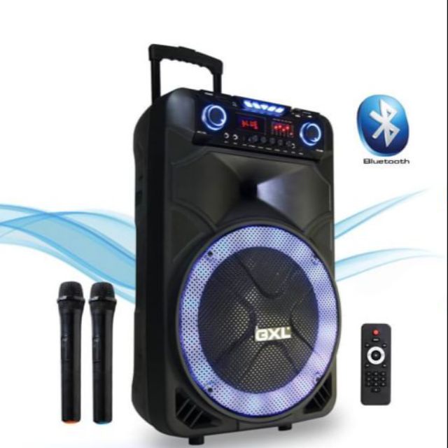 GXL GLP-A1500 Speaker Bluetooth Speaker ดอก 15''ล้อลากพร้อมไมค์ลอย - (Black)