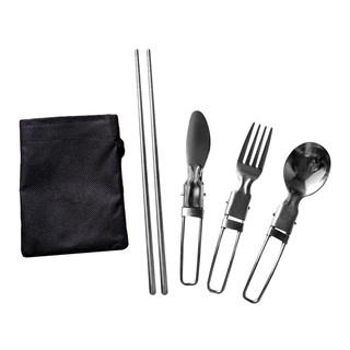 Tableware set PORTABLE UTENSIL SET DEIM 4PCS Tableware Kitchen equipment ชุดอุปกรณ์บนโต๊ะอาหาร ชุดช้อนส้อมตะเกียบพกพาสเต