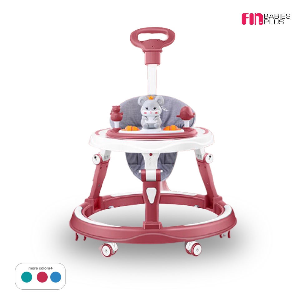 FIN  Baby walker รถหัดเดิน รถผลักเดิน 2in1 รุ่น CAR-509 พับเก็บง่าย พกพาสะดวก รถกลมเด็ก มีด้ามเข็น ม