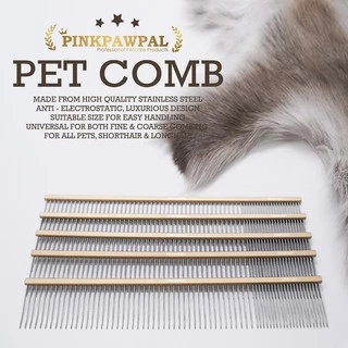 Pinkpawpal Pet Comb หวีสำหรับสัตว์เลี้ยงคุณภาพสูง ลดไฟฟ้าสถิตย์ มีให้เลือก 2 ขนาด