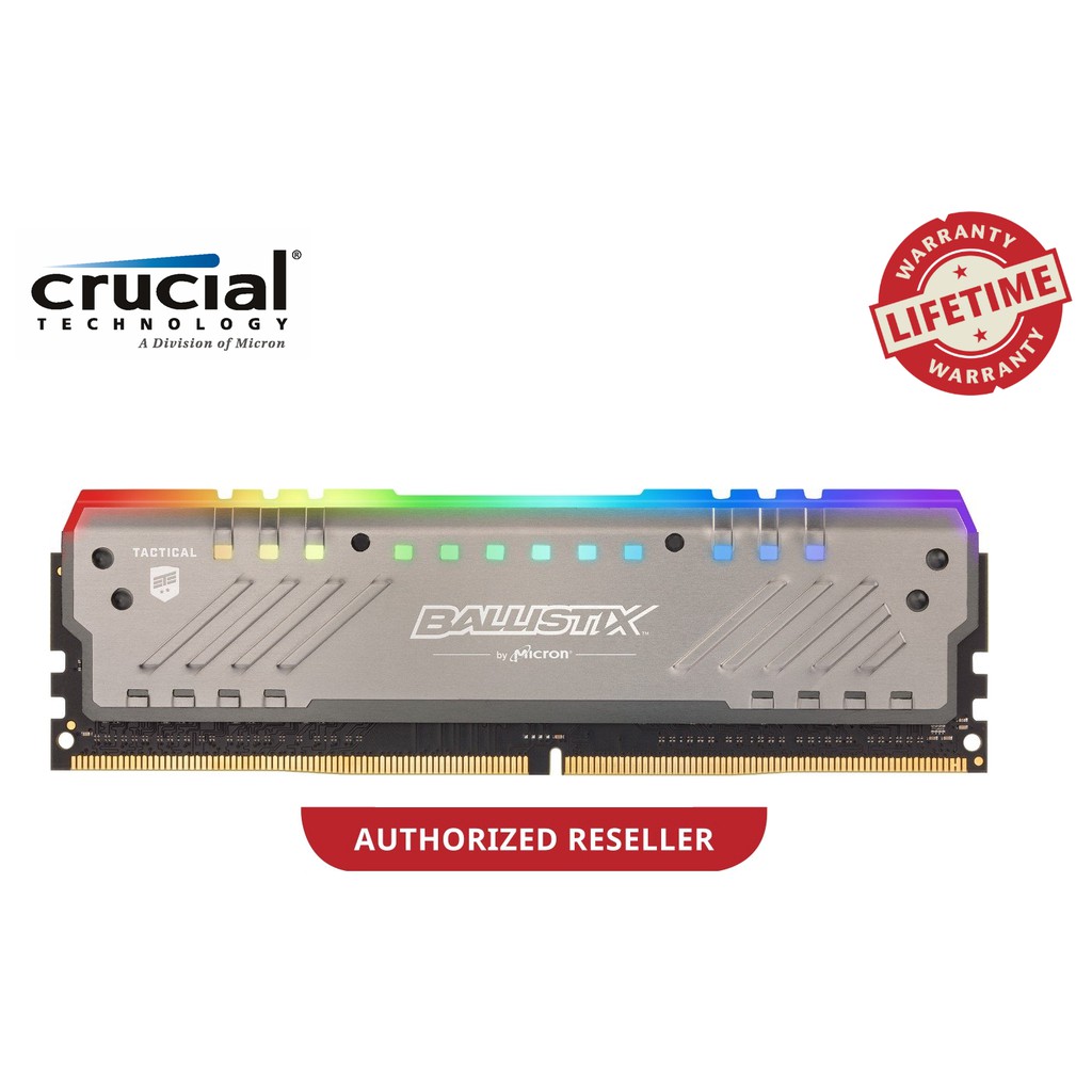 Crucial Ballistix Tactical Tracer RGB 8GB DDR4 3000Mhz Ram - BLT8G4D30BET4K