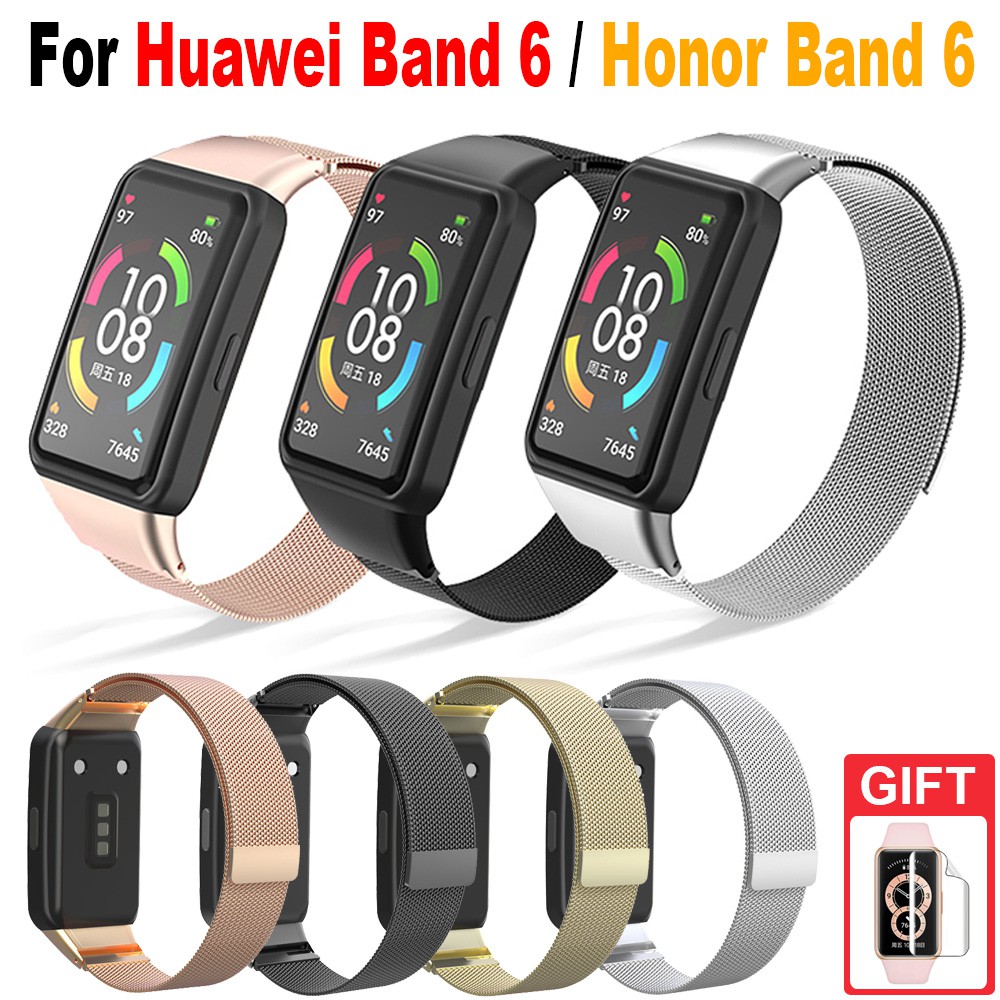 สายนาฬิกาข้อมือแม่เหล็ก แบบเปลี่ยน สําหรับ Huawei Band 6 / Honor Band 7 6