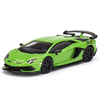 Mini GT MGT00391-R 1/64 391 LAMBORGHINI AVENTADOR SVJ VERDE MANTIS RHD DIECAST SCALE รุ่นรถ