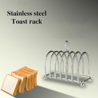 J3-Toast Rack Restaurant Bread Holder 6 Slices Stainless Steel 6 Slices Sample Food Display Tool For Home Kitchen Restaurant