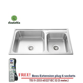 MEX Sink อ่างล้างจานสเตนเลส TL932 สแตนเลส Free Boss Extension plug 6 sockets TIS 11-2553