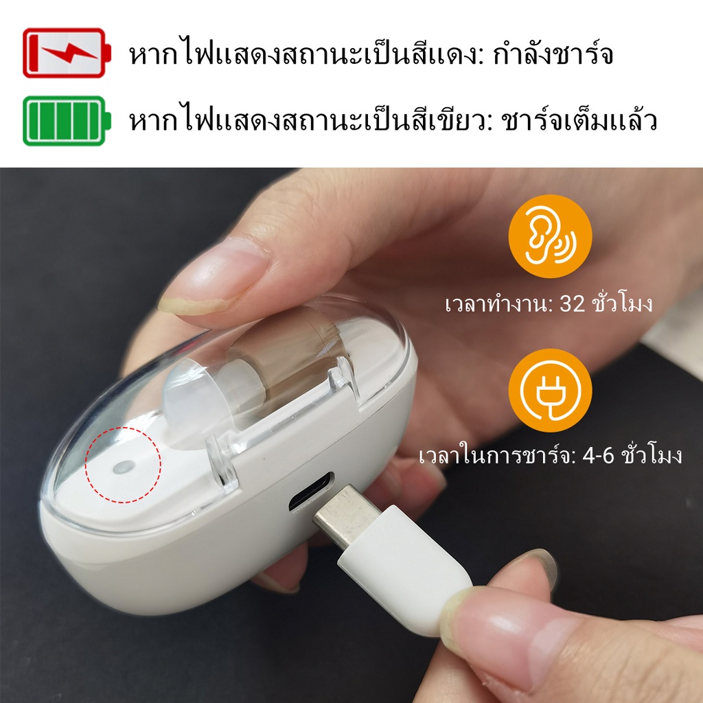 เครื่องช่วยฟังดิจิทัล แบบชาร์จไฟ ขนาดเล็ก ราคา ถูกที่สุด ดีลบีเคเค แกลเลอรีภาพที่ 3