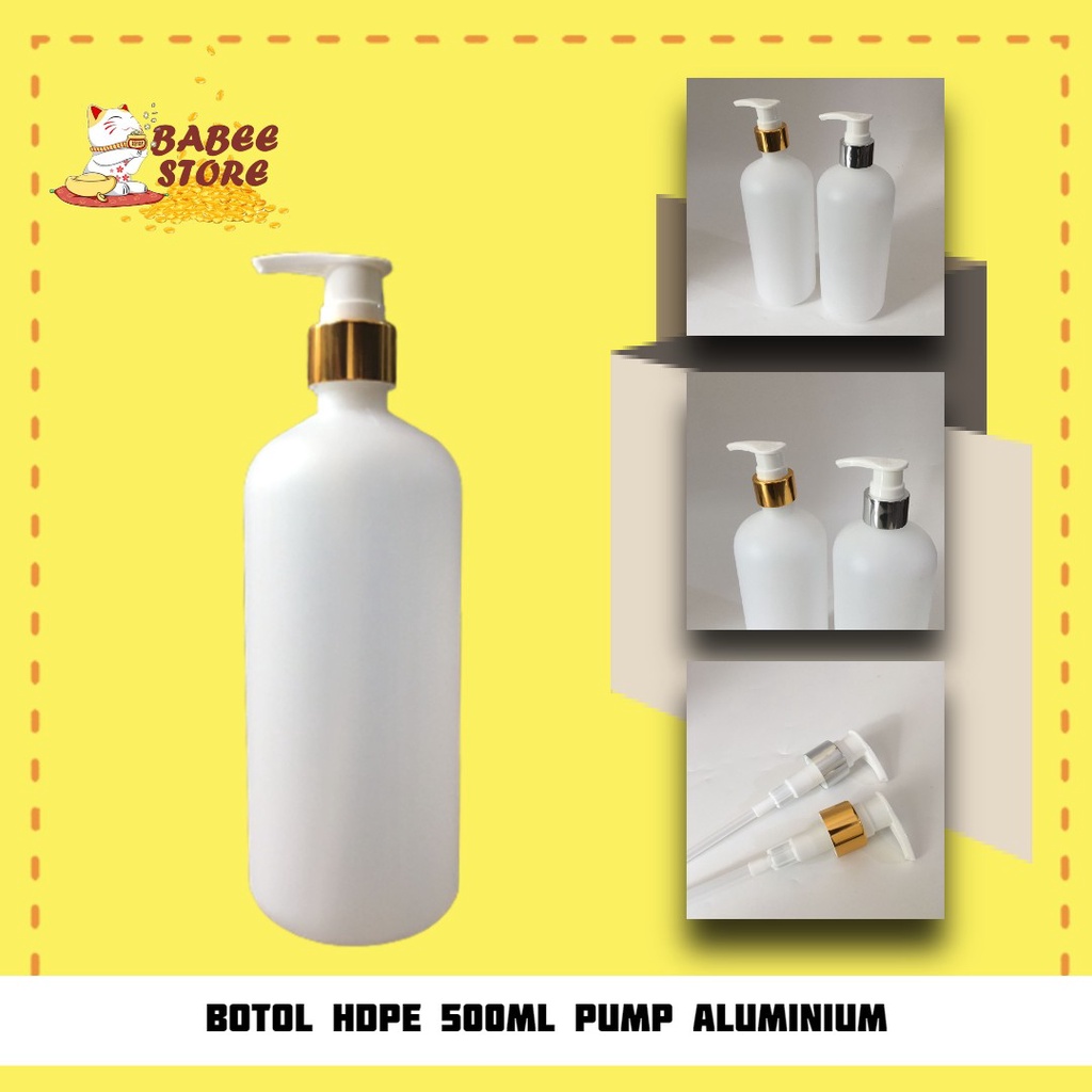 500ML HDPE PUMP GOLD SILVER BOTTLE SOAP BOTTLE / ขวด HDPE 500ML พร้อม GOLD SILVER PUMP CAP