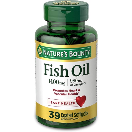 🛫Nature's Bounty Fish Oil 1400 mg- 39 Softgels