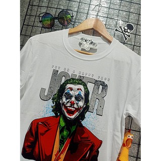 เสื้อยืดสีขาวสกรีนลายโจ๊กเกอร์J001 ผ้าเนื้อดีราคาถูก
