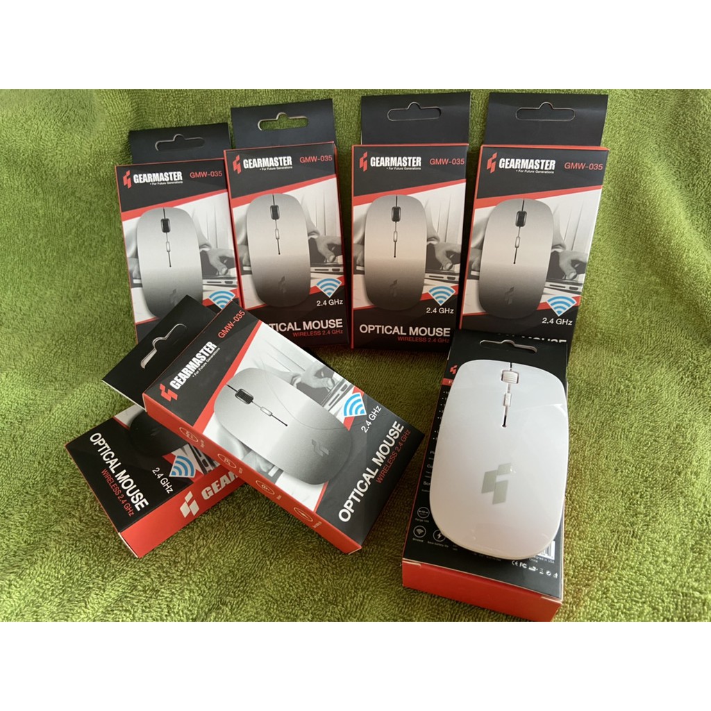 เมาส์ GearMaster GMW-035 Optical mouse wireless 2.4 GHz เมาส์ไร้สายพร้อมถ่าน แถมแผ่นรองเมาส์