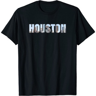 ROUNDคอลูกเรือNeckเสื้อยืด พิมพ์ลาย Big Heart of H-Town Houston Texas สําหรับผู้ชาย-4XL