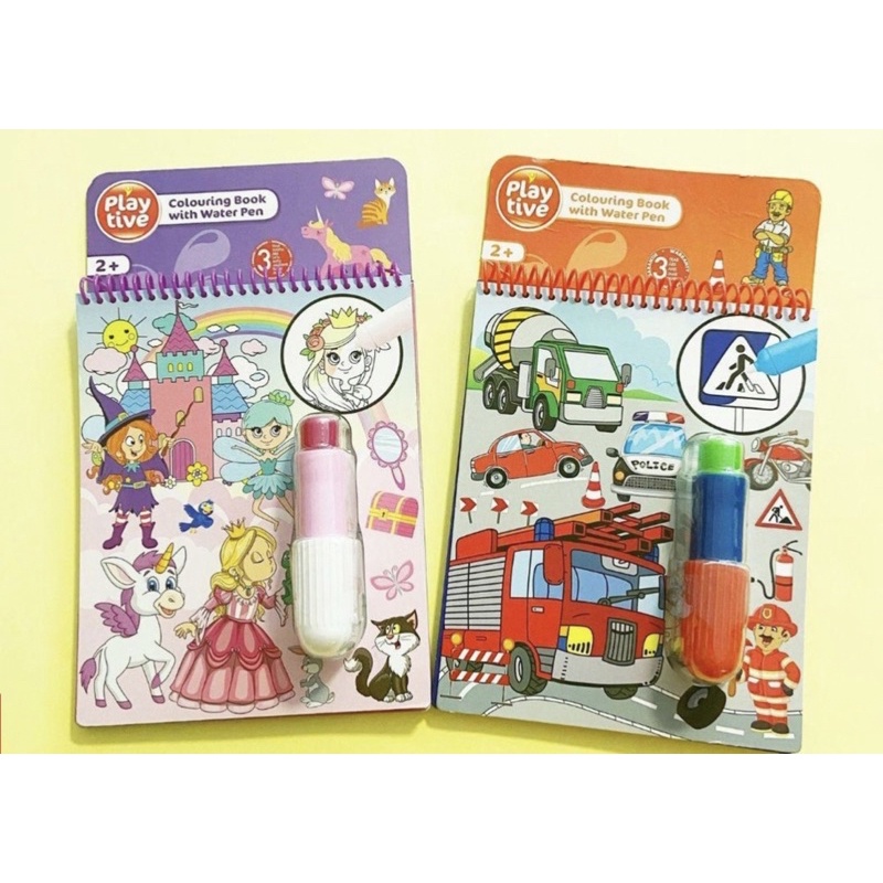 🥨พร้อมส่ง🥨 Playtive ของแท้ สมุดระบายสีปากกาน้ำ เล่นซ้ำได้ ปลอดภัย100% ใช้น้ำเปล่าในการระบาย
