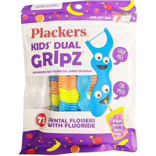 ไหมขัดฟัน usa มีด้าม Plackers Kids DUAL gripz สำหรับเด็ก 3 ปีขึ้นไป นำเข้าอเมริกา