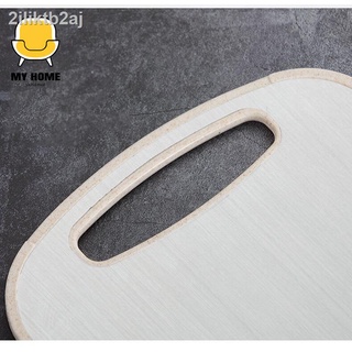 เขียงไม้ มีด้ามจับ (acacia wood cutting board) size : 40.5cm x 20.5cm x 2cm (handle include)