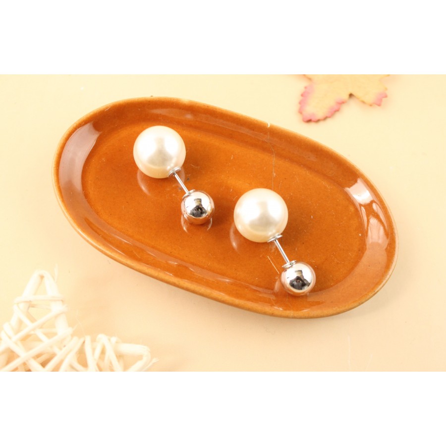 เข็มกลัดมุกสีเงิน 1.5 ซม. Pin (Etria Handmade)