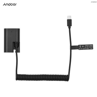 Andoer Lp-E6 แบตเตอรี่ Dummy Usb-C Coupler อะแดปเตอร์ Dr-E6 แบตเตอรี่ Dummy Coupler พร้อมสายเคเบิ้ล Usb Type-C สําหรับ Canon Eos R R5 R6 90D 80D 70D 60D 60Da 5D Iv 6D มาร์ก Ii