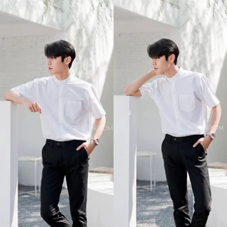 เสื้อนักศึกษาชาย แขนสั้น แขนยาว เสื้อคอจีน (ผ้าดิบ) Sz.M-50"