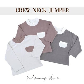 Crew neck jumper เสื้อไหมพรมนุ่มนิ่ม สุดน่ารัก มีดีเทลจั้มช่วงคอ