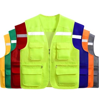 เสื้อกั๊กสะท้อนแสงแบบหลายกระเป๋า