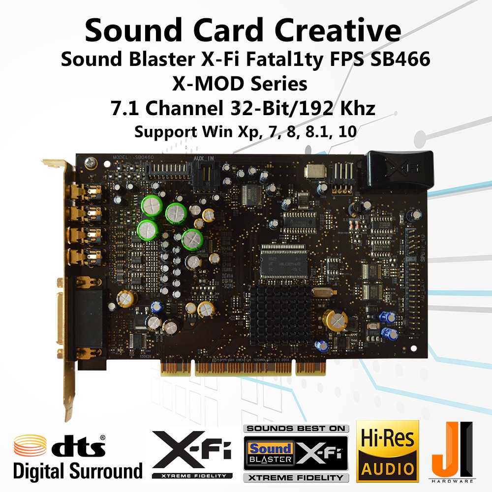 Sound Card Creative Sound Blaster X-Fi Fatal1ty FPS SB0466 X-MOD 7.1 Channel (PCI) มือสอง