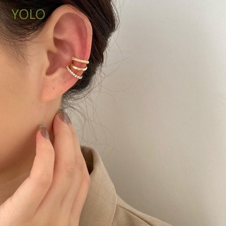 Yolo เครื่องประดับต่างหูกระดุมสไตล์สตรีทสตรี 3 ชิ้น / ชุด