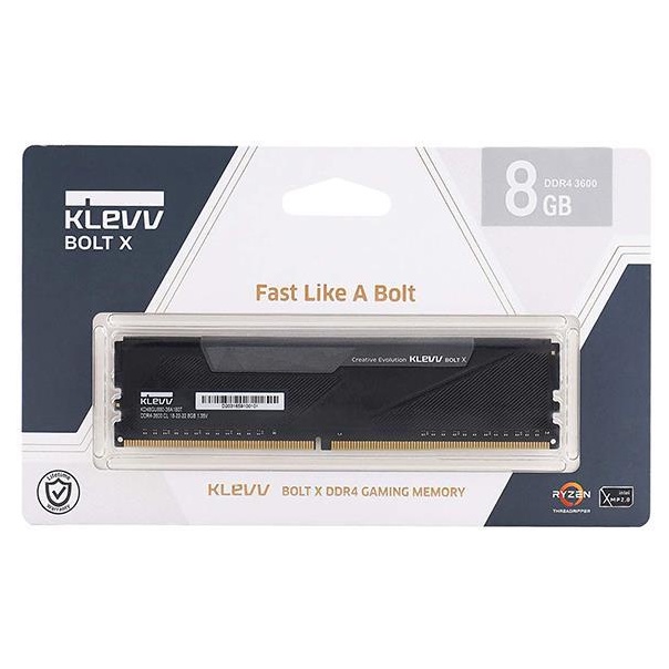 KLEVV BOLT X 8GB 3600MHz DDR4 18-22-22-42 @1.35V, Life Time Warranty, U-DIMM ( PC )