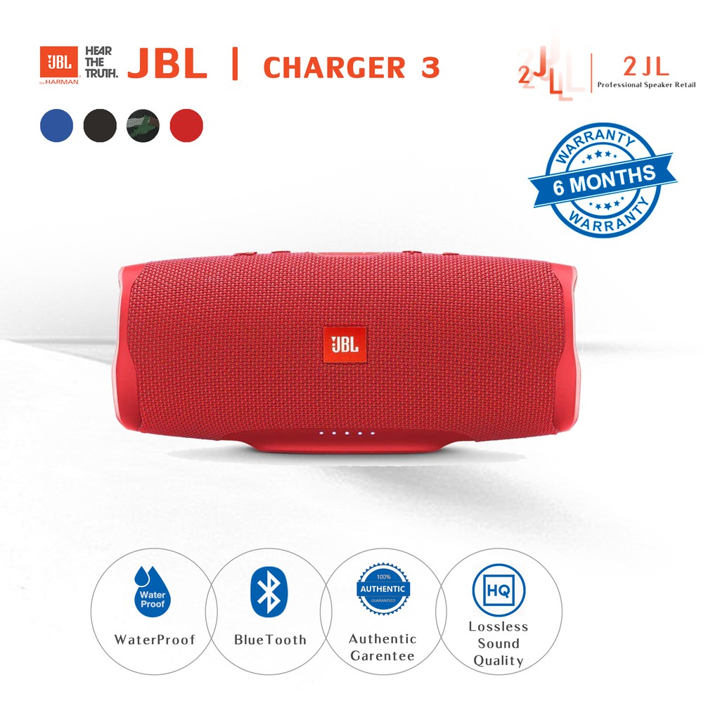 JBL Charge3ลำโพงบลูทูธ เครื่องเสียง JBL Bluetooth Speaker  ลำโพงกลางแจ้ง บลูทูธไร้สาย Red