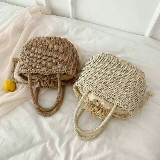 กระเป๋าสานถือ รุ่นBeach straw bag *สินค้าพร้อมส่ง