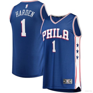 เสื้อกีฬาบาสเก็ตบอล ลายทีม NBA Jersey Philadelphia 76ers No.1 Harden Classic 2022