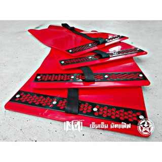 บังโคลน แนวแรลลี่ สีแดง เพลทดำ Rally Red Mud Flaps Black Plate [เอ็นเอ็ม มัดแฟ๊ฟ.]