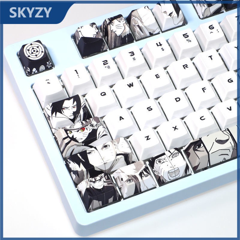 Naruto Keycap PBT Dye Sublimation Cartoon อะนิเมะ เชิงกล คีย์บอร์ด Keycaps 104 Keys