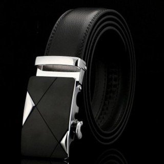 Jim Smitt เข็มขัดหนังแท้ แบบหัวล๊อคอัตโนมัต สายหนังสีดำ - black belt NO.J015