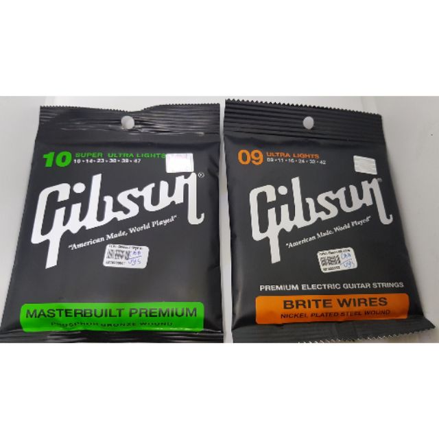 สายกีตาร์ Gibson ไฟฟ้า/โปร่ง  เคลือบกันสนิม
