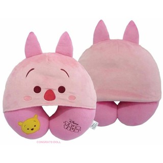 [ลิขสิทธิ์แท้ ส่งฟรี] หมอนรองคอ พิกเล็ต Piglet วินนี่ เดอะ พูห์ Winnie The Pooh ซูมซูม Tsum Tsum