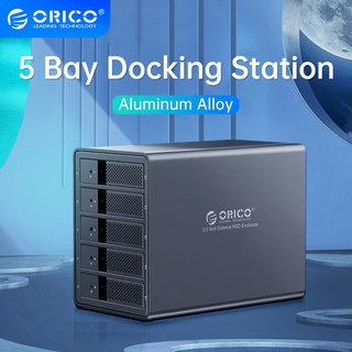 Orico 5 Bay 3.5 นิ้ว SATA เป็น USB 3.0 HDD Docking Station รองรับโหมด RAID สําหรับ 80TB UASP พร้อมอะแดปเตอร์ 150W ภายในเคสอลูมิเนียม HDD (9558RU3)