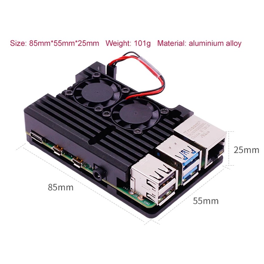 Armor case for Raspberry Pi 4B with double fan #6