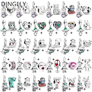 Dinglly จี้ลูกปัด รูปการ์ตูนไดโนเสาร์ และหมี ยูนิคอร์น แมว นก หนู เครื่องประดับ DIY 2 ชิ้น ต่อล็อต