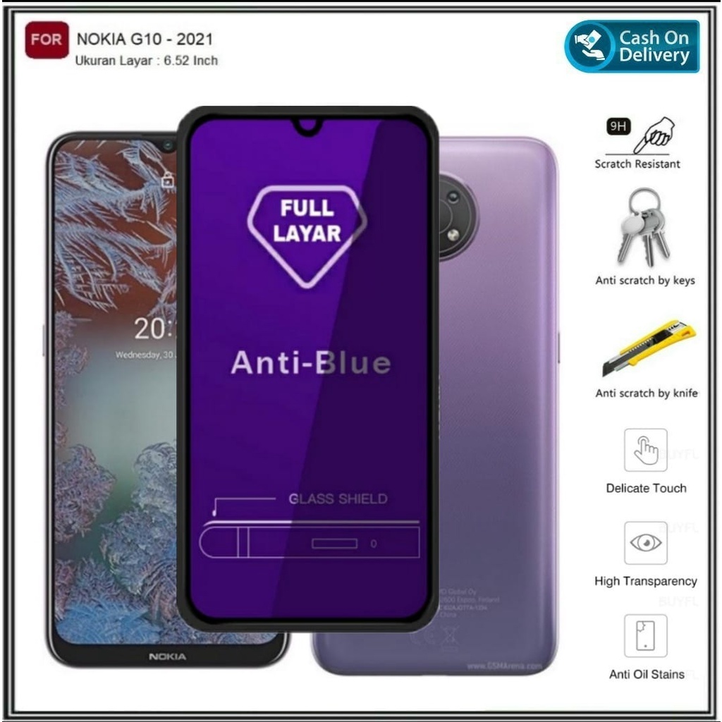 กระจกนิรภัย Nokia G10 2021 Anti 10D Blue Light Anti-Scratch Glass