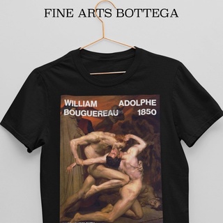 เสื้อยืด ลายภาพวาด Dante And Virgil U2013 William Adolphe Bouguereau สไตล์คลาสสิก โบราณ สําหรับตกแต่งบ้าน