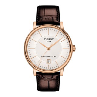 Tissot Carson Premium Powermatic 80 ทิสโซต์ คาร์สัน T1224073603100 สีเงิน น้ำตาล นาฬิกาผู้ชาย