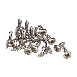 Musiclily Basic 2.5x10mm Metal Metric Thread Guitar Pickguard Jack Screws Truss Rod Cover Mounting Screws for Epiphone Les Paul Style, Nickel (Set of 20)