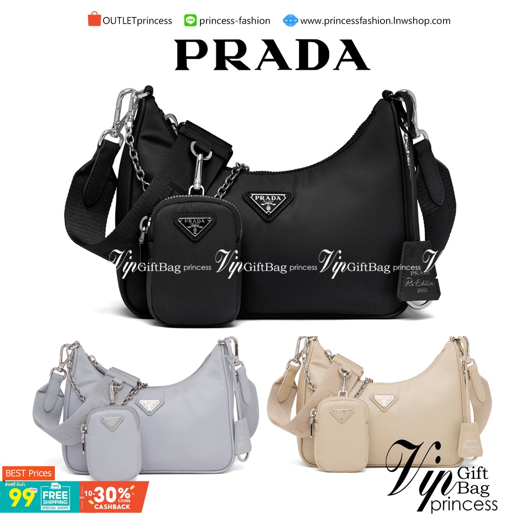 Prada Re-Edition 2005 Re-Nylon bag ใบเดียวคุ้มมากค่ะ อุปกรณ์ ครบชุด **ซื้อ1ได้ถึง3ไอเท็ม ทั้งสายยาว และกระเป๋าใส่เหรียญ