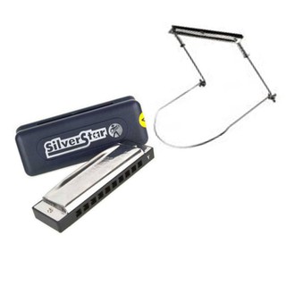 Hohner ฮาร์โมนิก้า รุ่น Silver Star ขนาด 10 ช่อง คีย์ G แถมขาใส่ฮาโมนิก้า