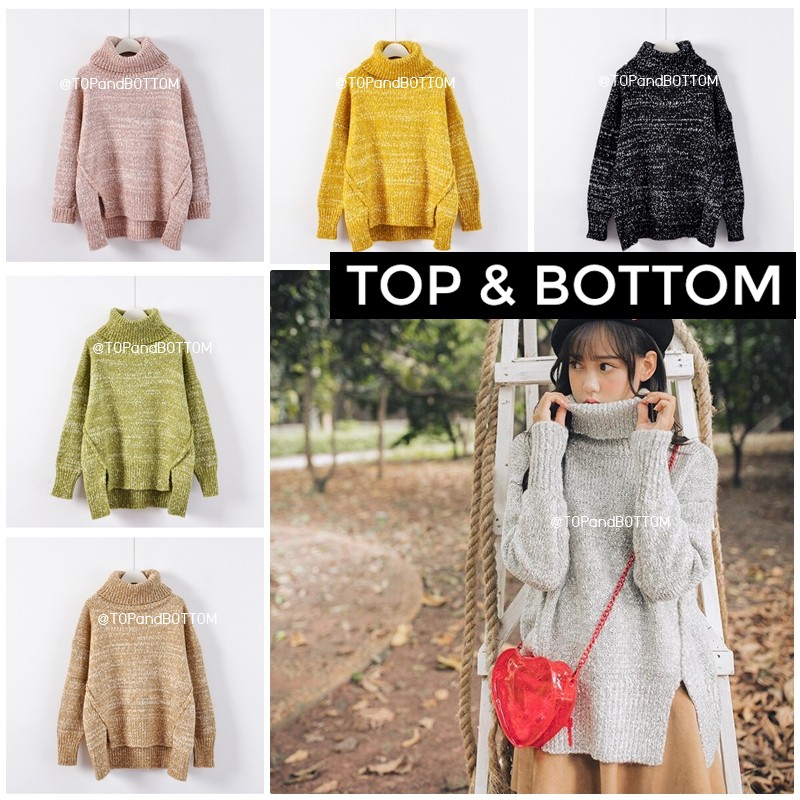 KW178 สเวตเตอร์ เสื้อไหมพรม คอเต่า แขนยาว