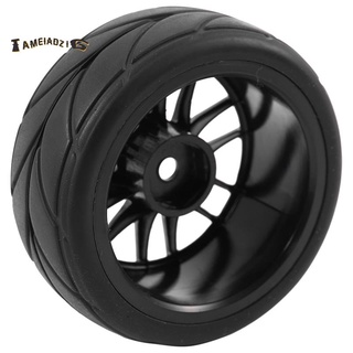 ❀4Pcs 1/10 Rubber Tire Rc Racing Car Tires On Road Wheel Rim Fit For Hsp Hpi 9068-6081 Rc Car Part