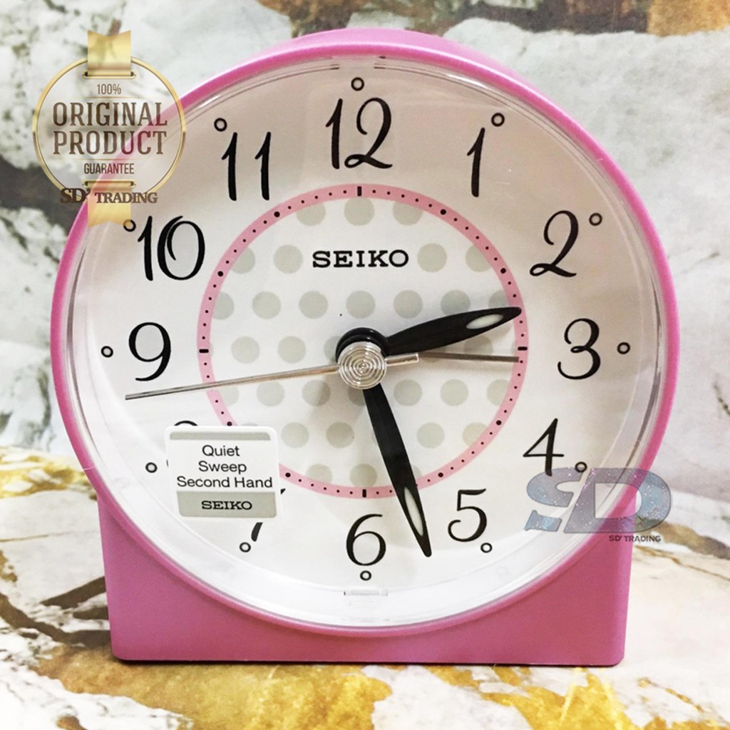 SEIKO นาฬิกาปลุก Alarm Clock รุ่น QHE136P - สีบอร์นชมพู
