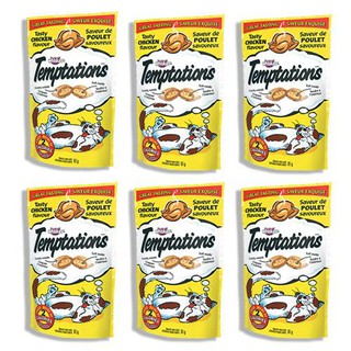 Whiskas Temptations Tasty Chicken Flavor 85g (6 Units) ขนมแมว รสไก่ สำหรับแมวโต อายุ 1 ปีขึ้นไป 85g (6 ซอง)