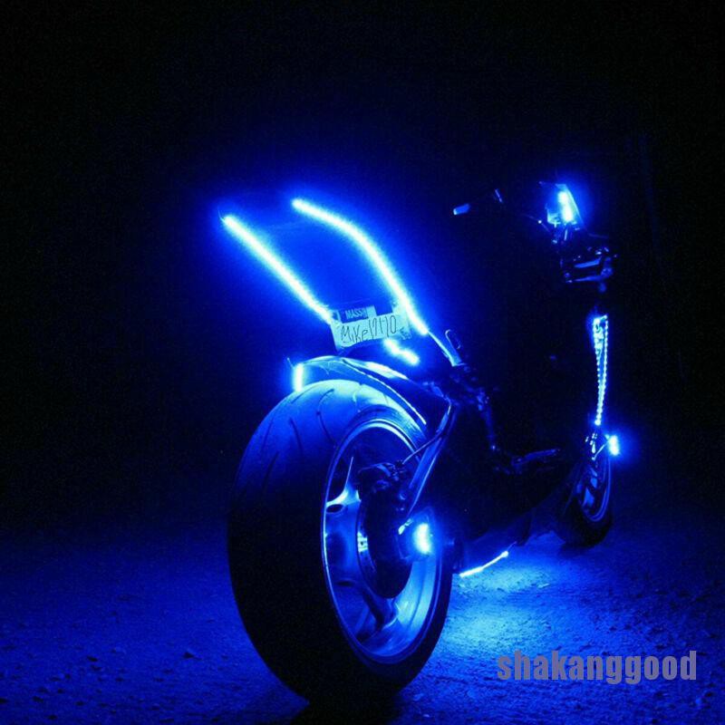 SKTH 6PCS Motorcycle 36LED Under Glow Light Kit RGB Neon Strip Remote